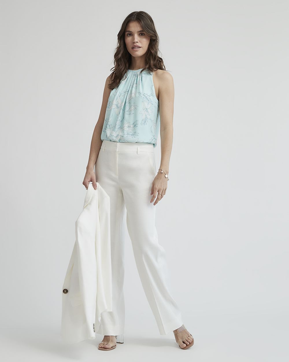 Silky Crepe Crew-Neck Cami