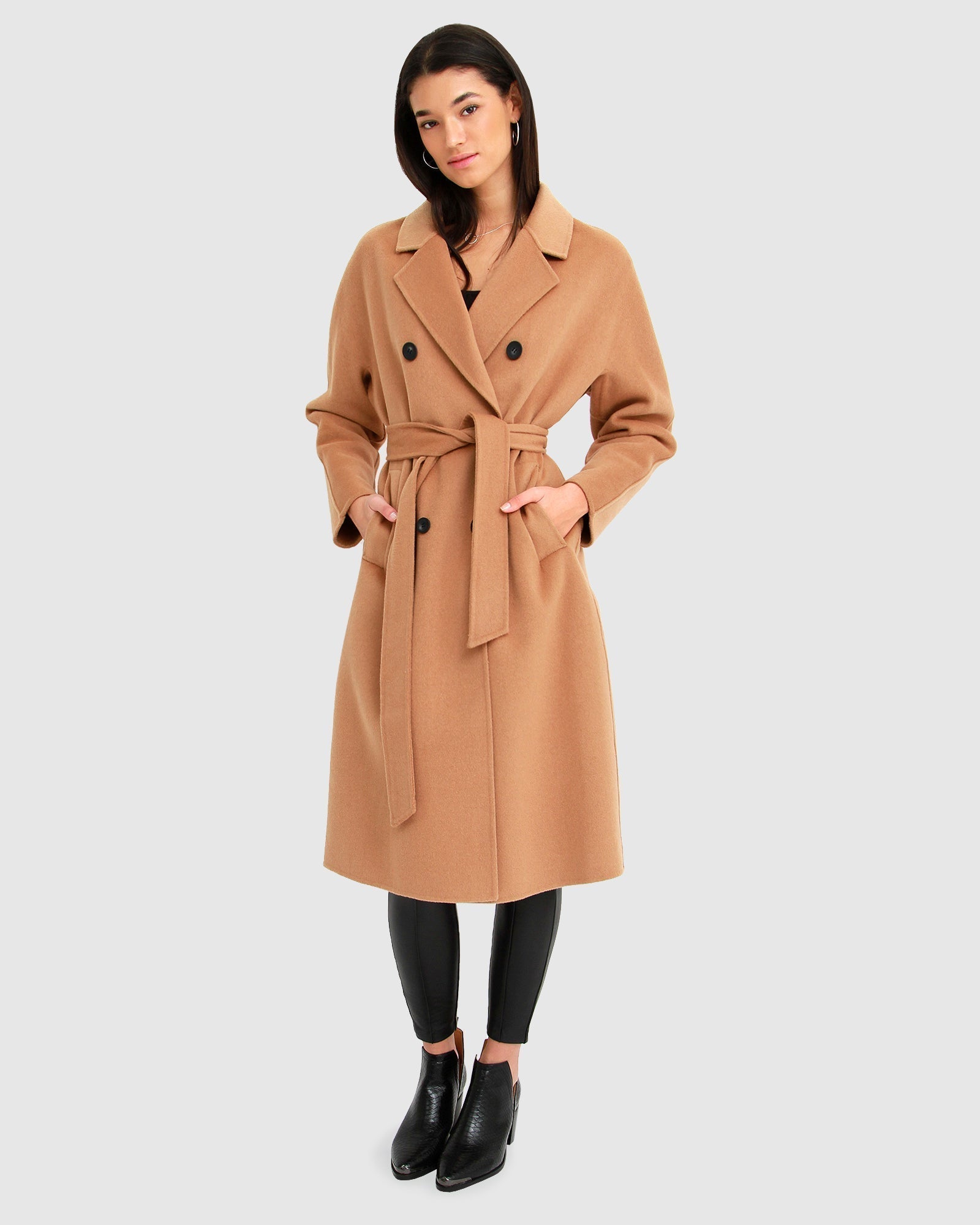 Belle & Bloom Boss Girl Double Breasted Lined Wool Coat