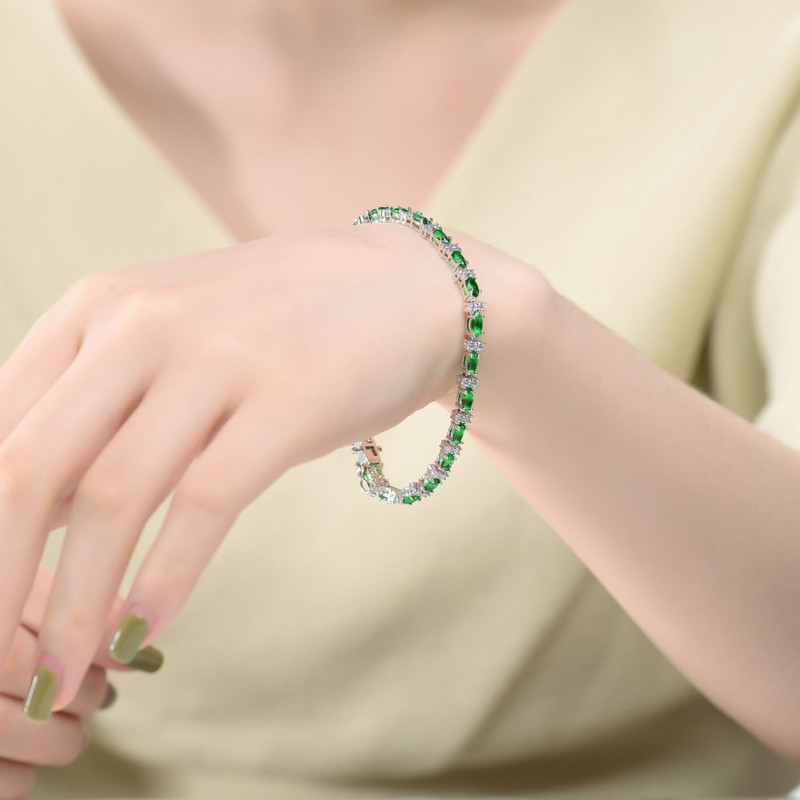 Sterling Silver with 3mm Coloured Cubic Zirconia Tennis Bracelet