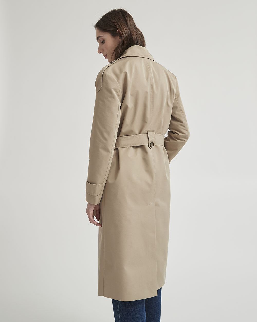 Double-Breasted Trench Coat with Belt