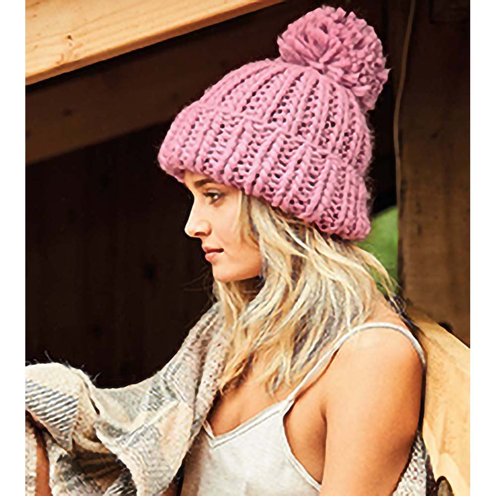 Beechfield - Womens/Ladies Oversized Hand Knitted Beanie