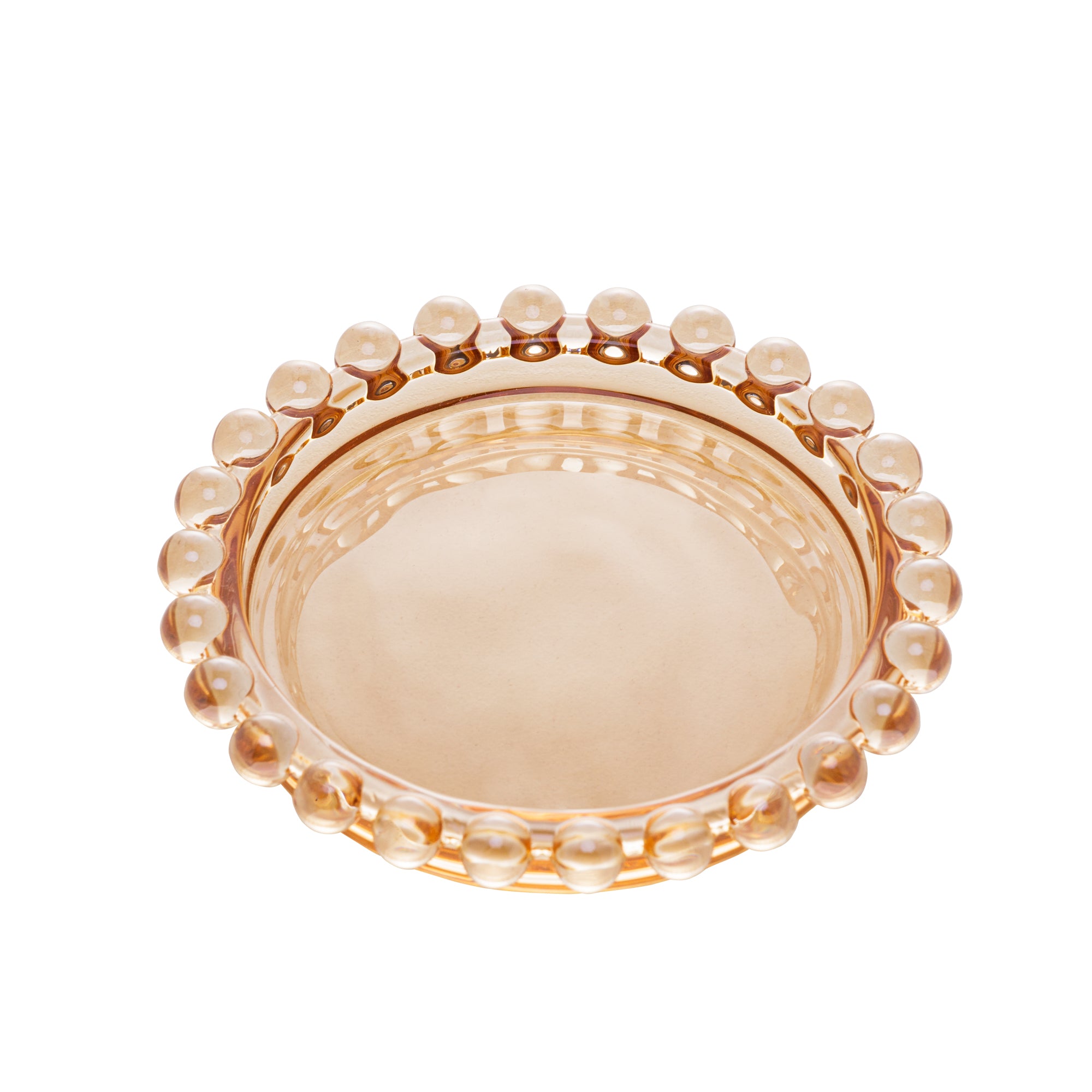 Pearl Collection Amber Crystal Plates 10cm Set of 4