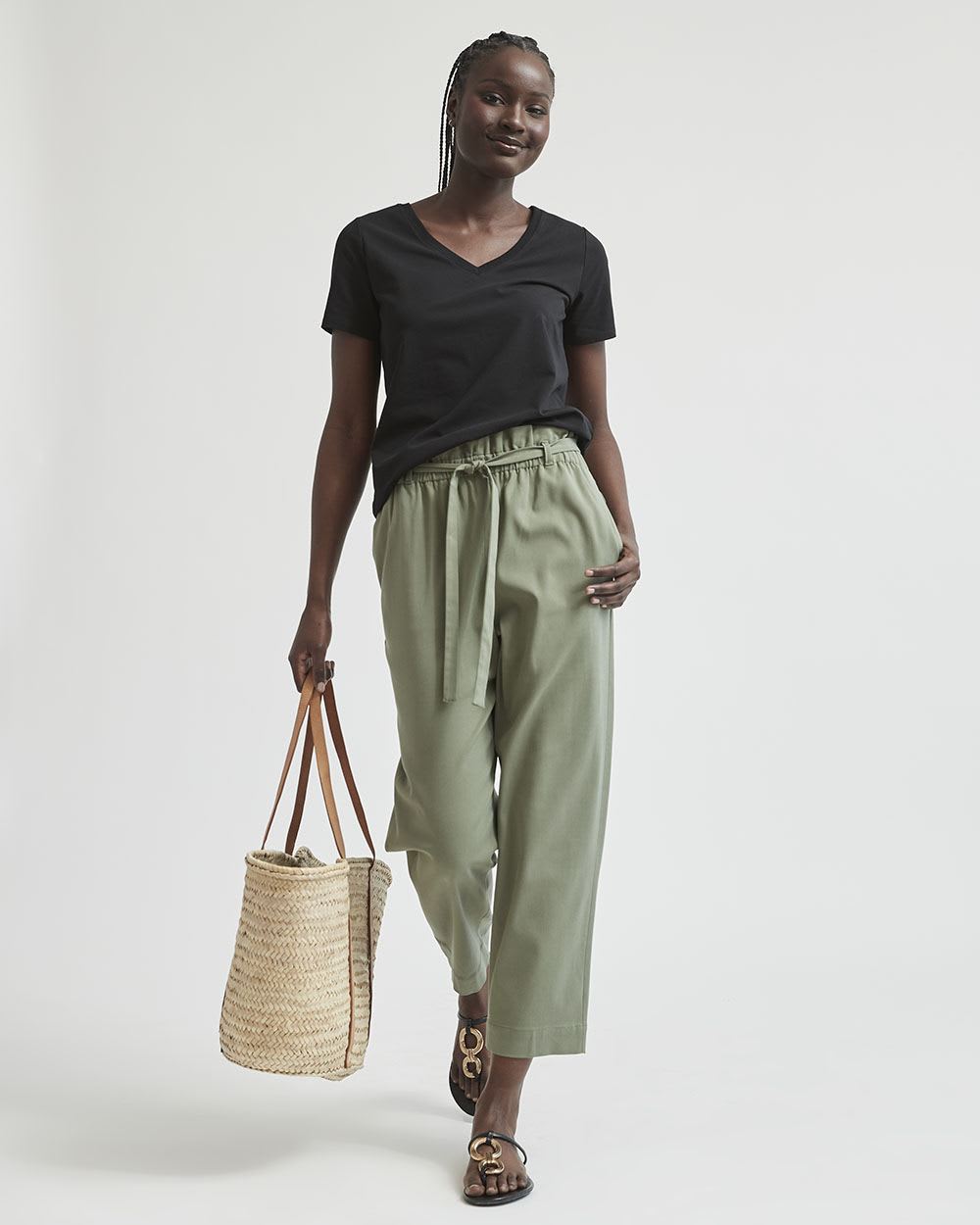 Cotton-Blend V-Neck T-Shirt