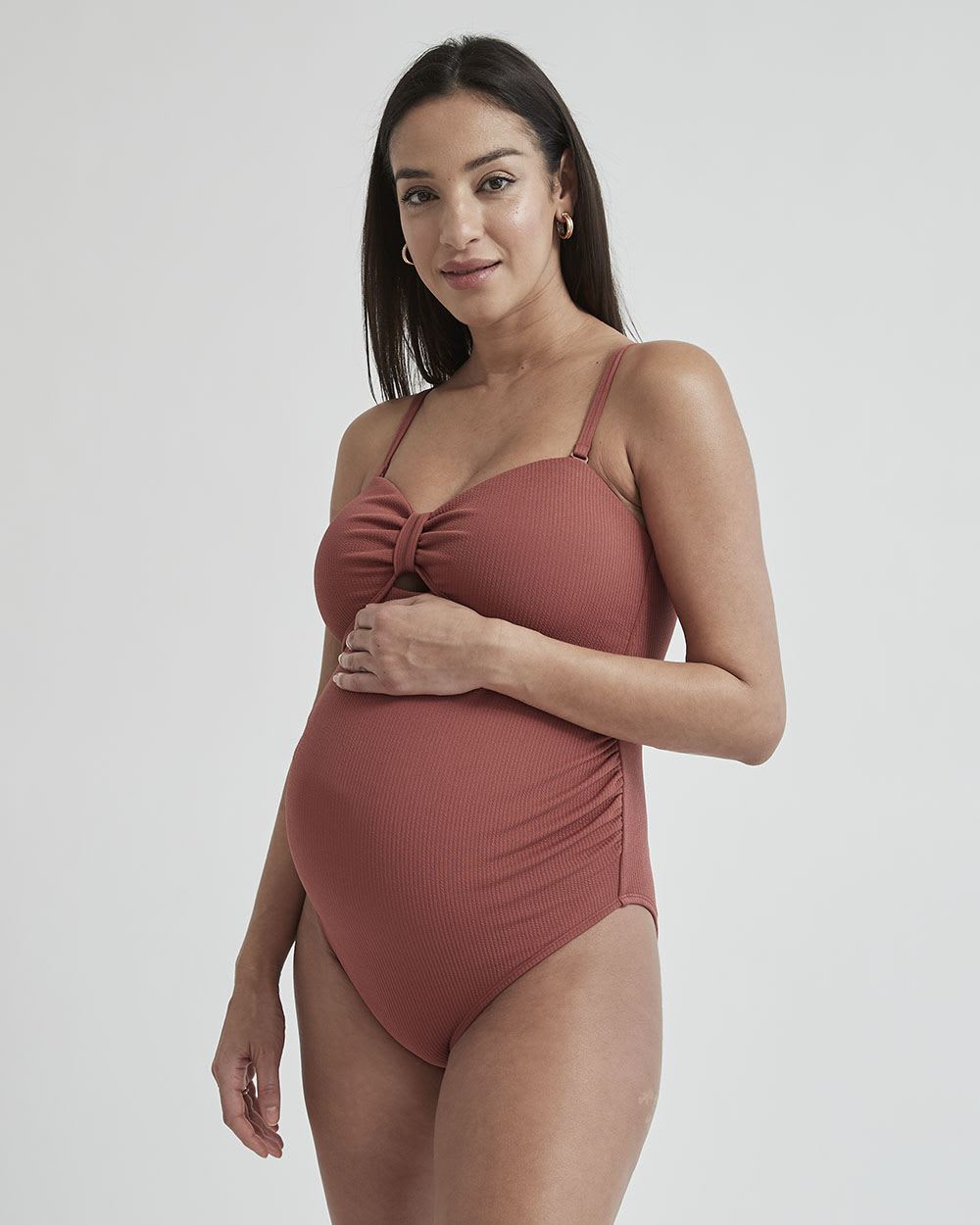 One Piece Front Twist Swimsuit - Thyme Maternity