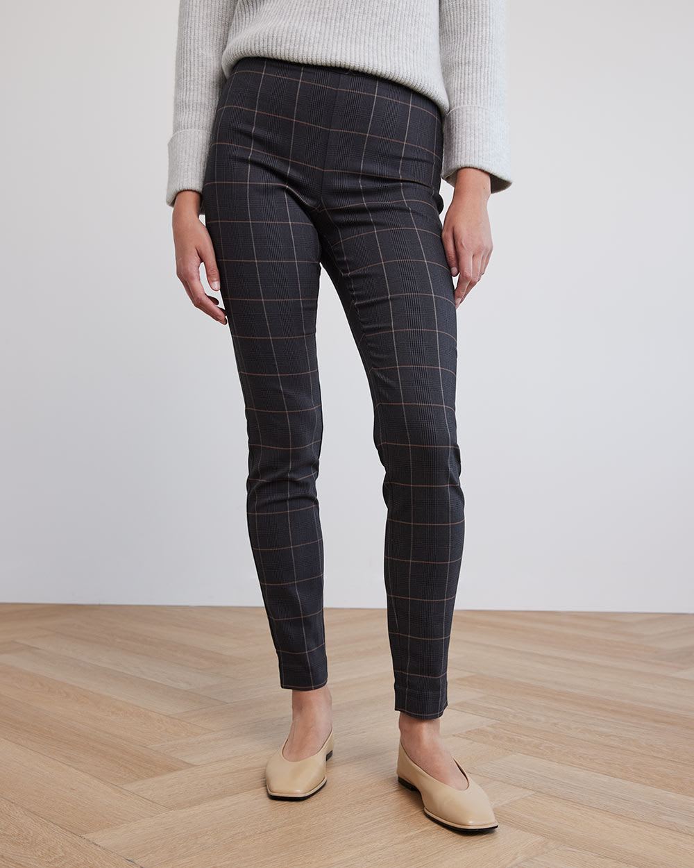 Plaid Twill Long City Legging Pant