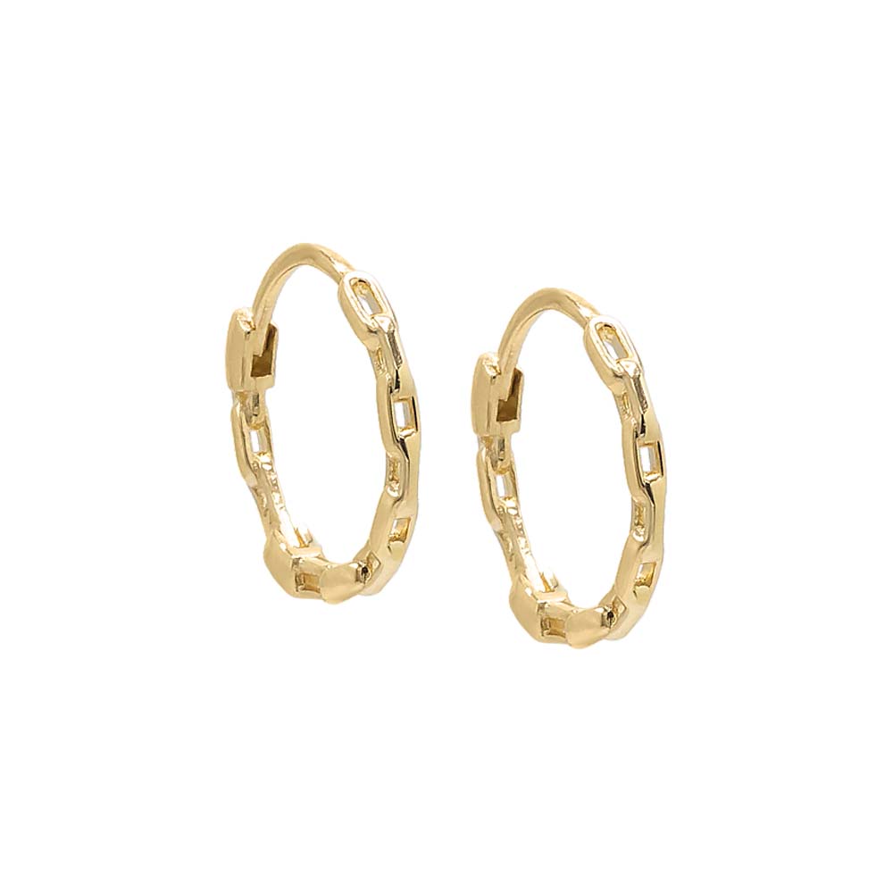 By Adina Eden -SOLID CHAIN LINK HUGGIE EARRING 14K - 14K GOLD