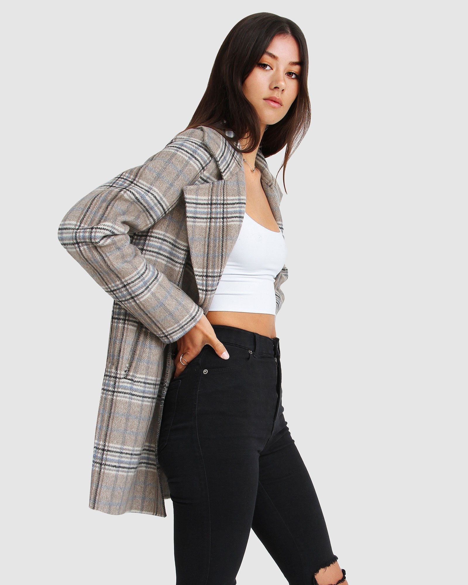 Belle & Bloom NEW FIT Ex Boyfriend Wool Blend Oversized Jacket