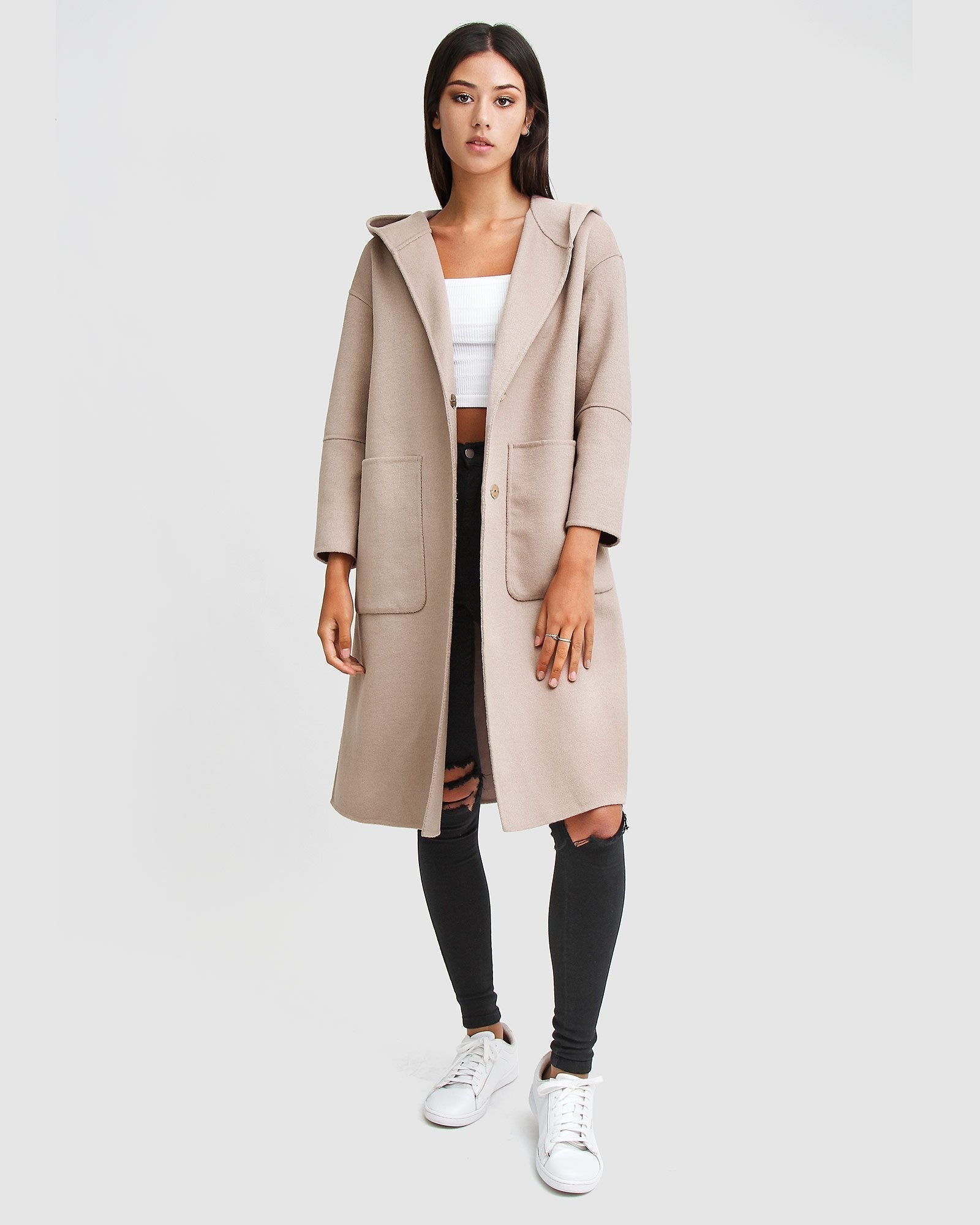 Belle & Bloom Walk This Way Wool Blend Oversized Coat