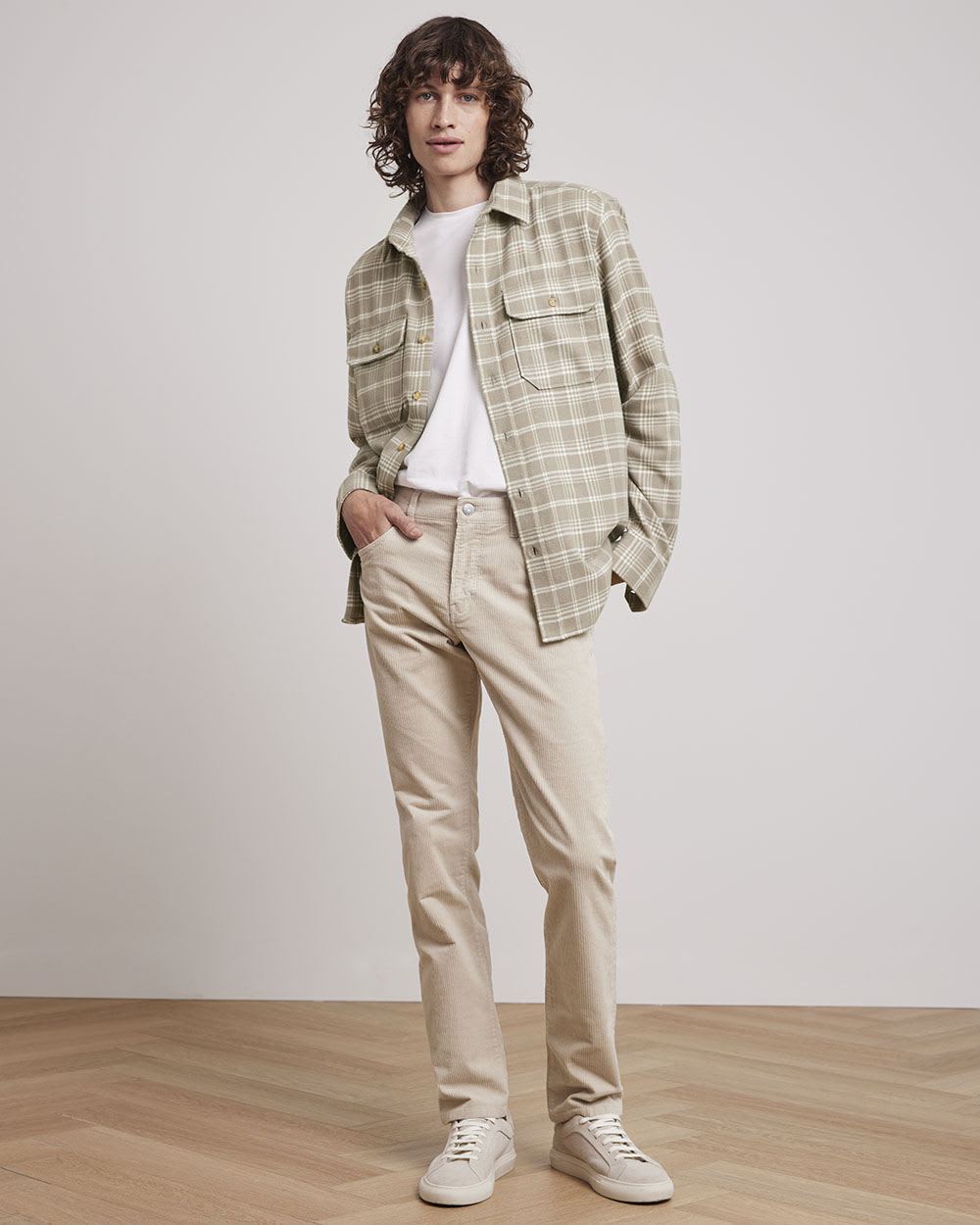 Plaid Brushed Corduroy Overshirt