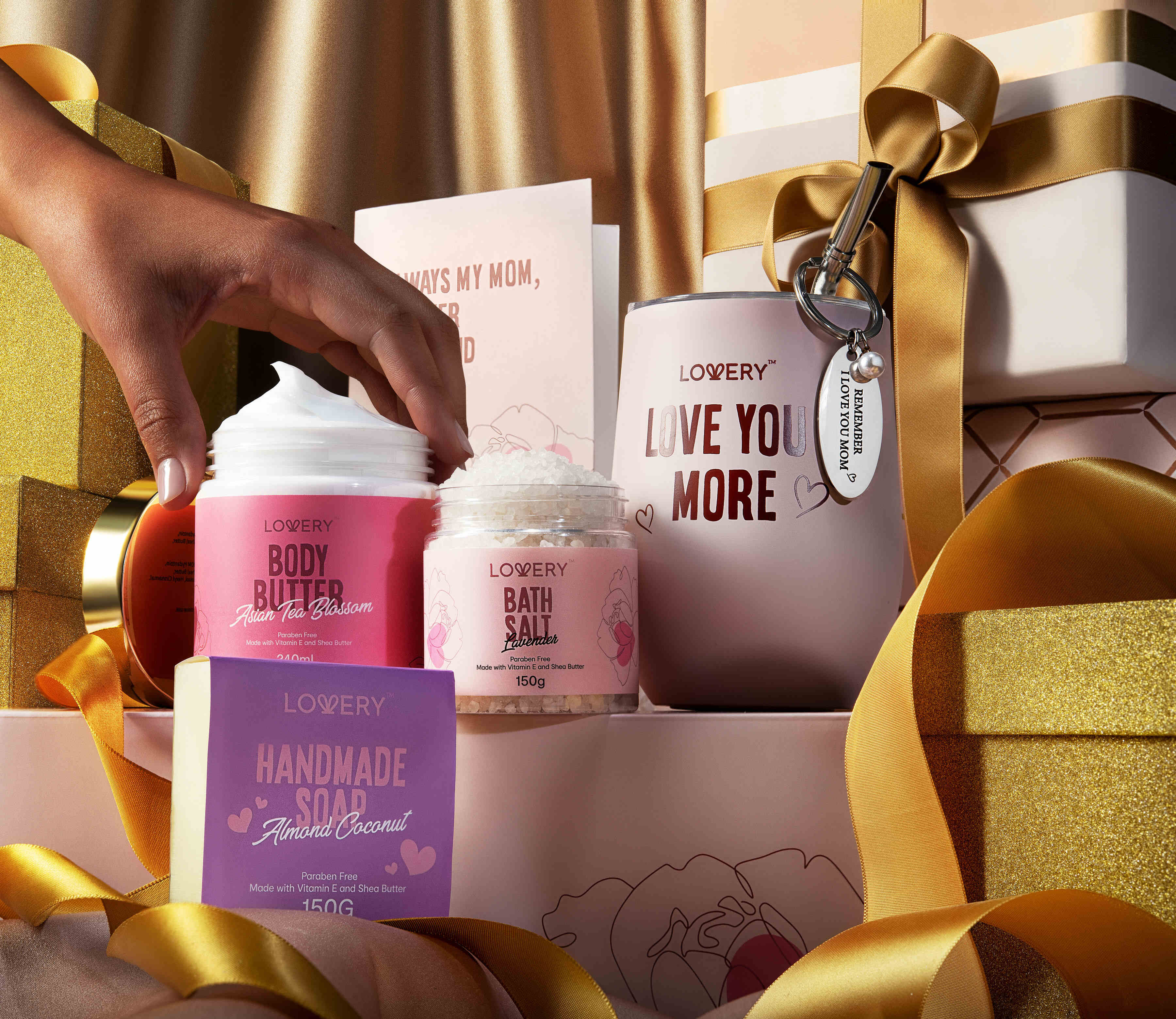 Lovery Mom To Be Self Care Gift, Relaxing Pregnancy Kit, 8 Piece