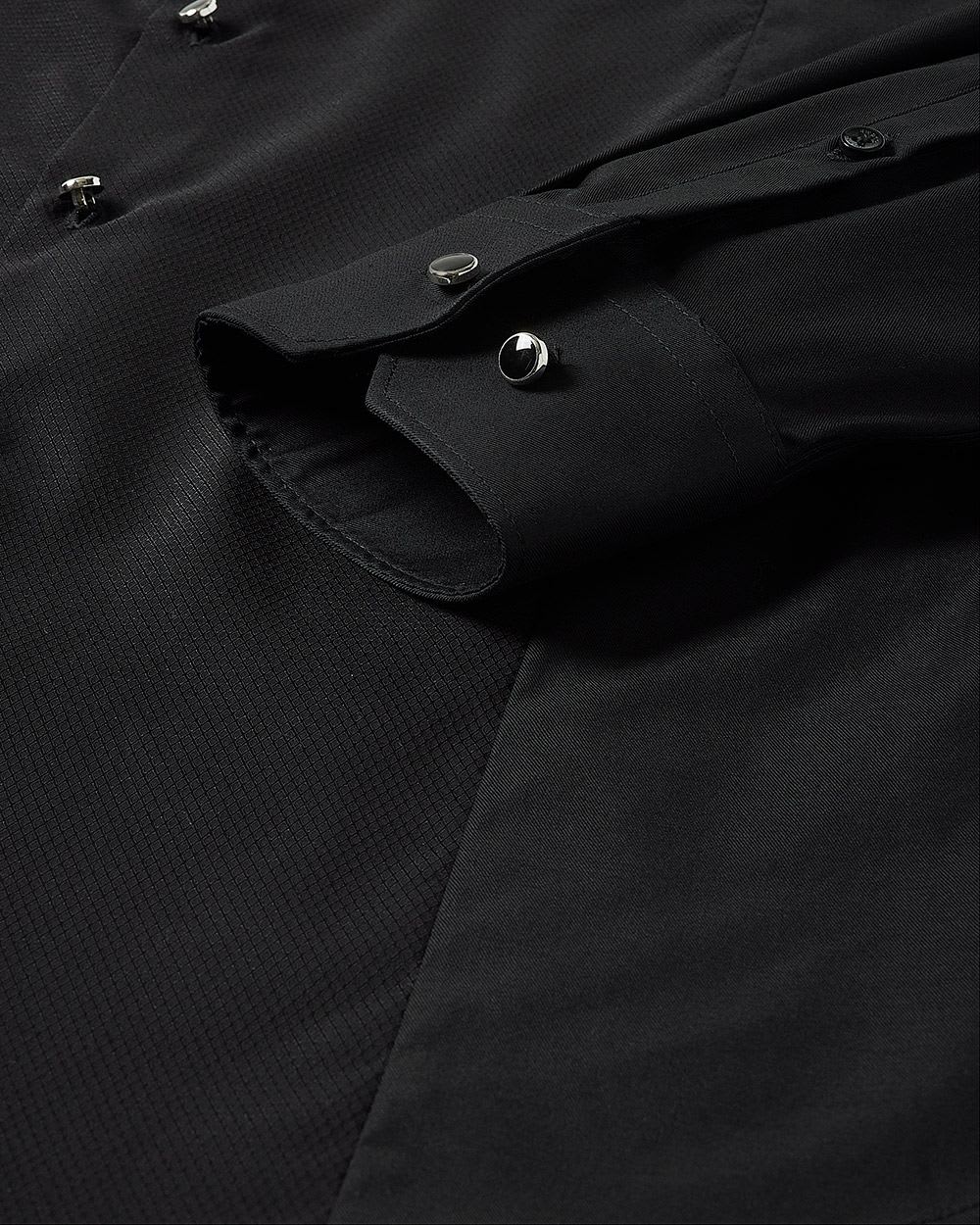 Tailored-Fit Solid Mixed-Media Dress Shirt