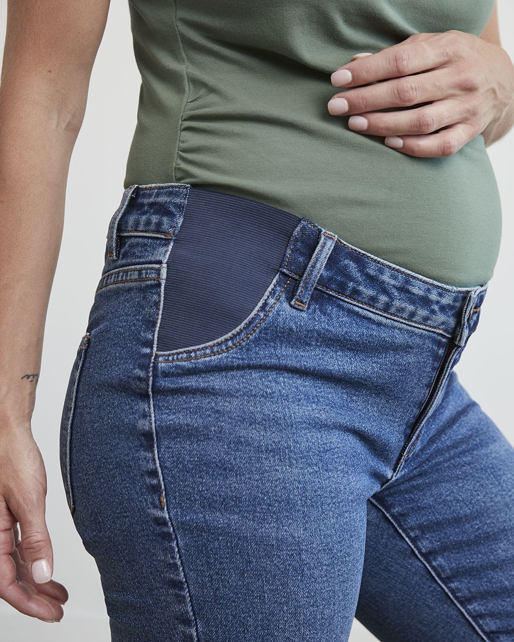 Medium Wash Skinny Ankle Leg Jeans - Thyme Maternity