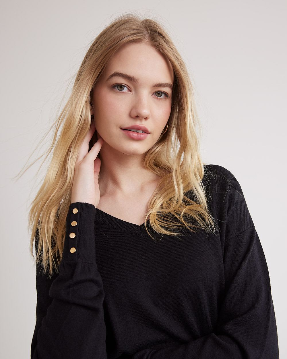 Long-Sleeve V-Neck Sweater