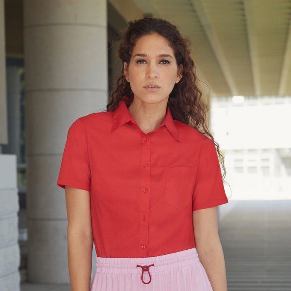 Fruit of the Loom - Ladies Lady-Fit Short Sleeve Poplin Shirt