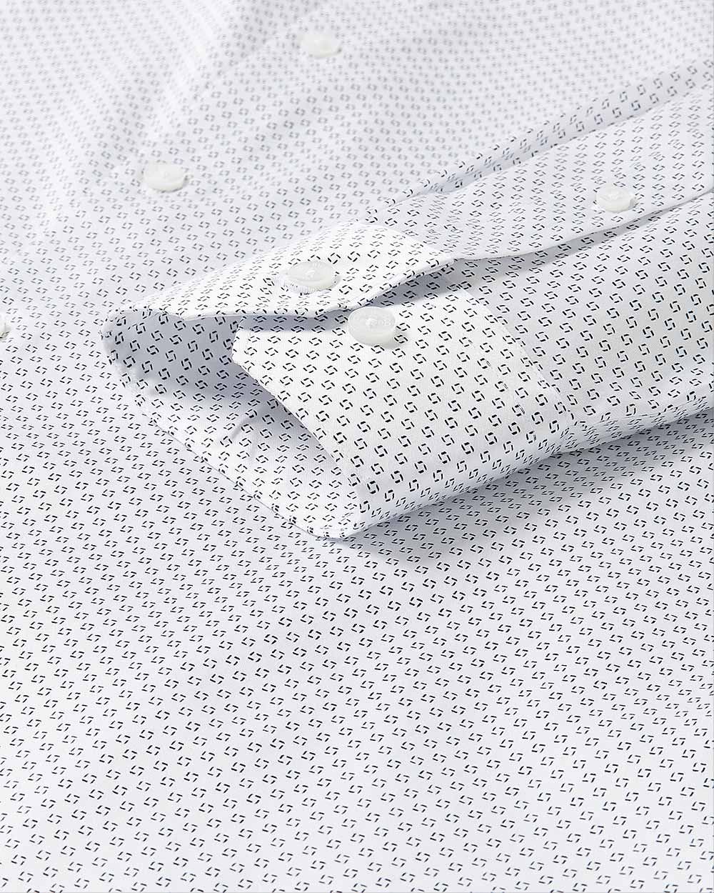 Tailored-Fit Dress Shirt with Micro Geo Print