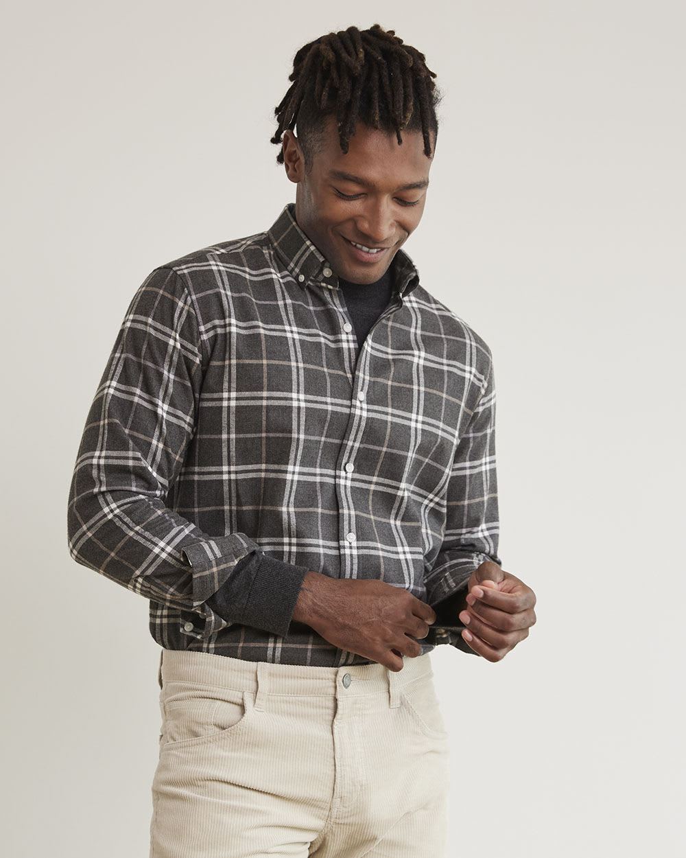 Regular-Fit Plaid Flannel Shirt