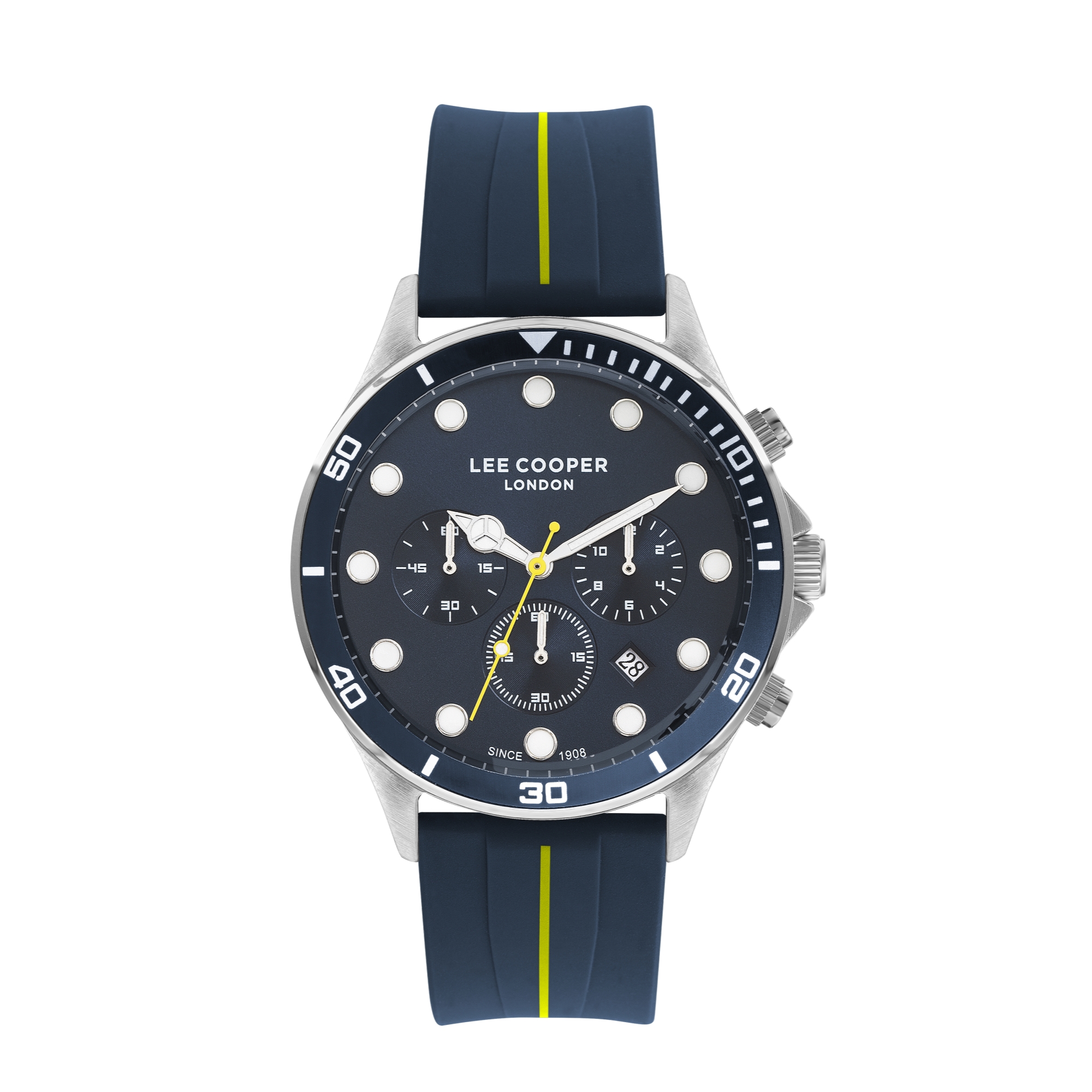 LEE COOPER-Men's Silver 45mm watch w/Silver Dial