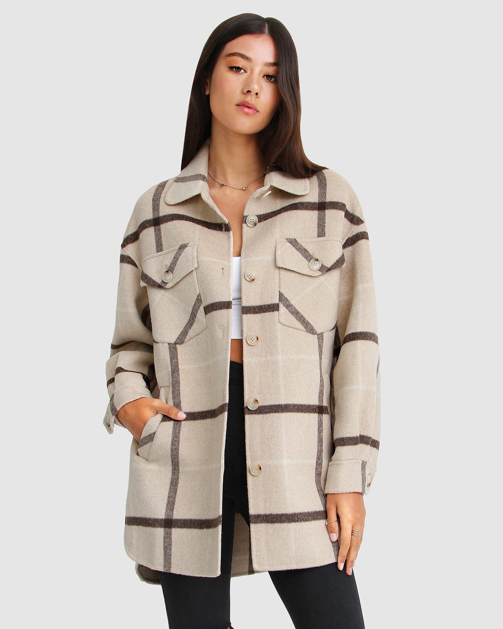 Belle & Bloom River's Edge Plaid Shacket