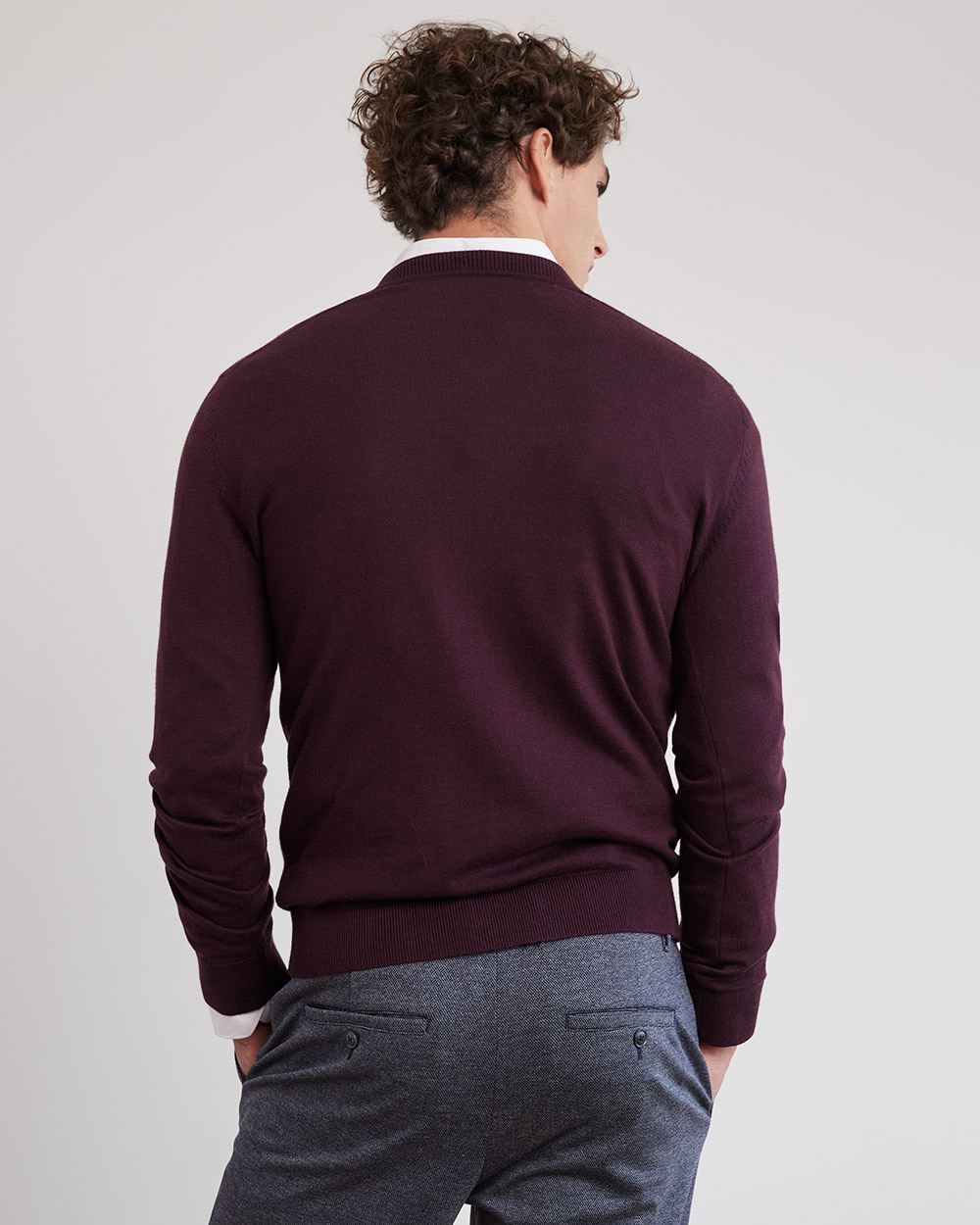 Basic Long-Sleeve V-Neck Sweater