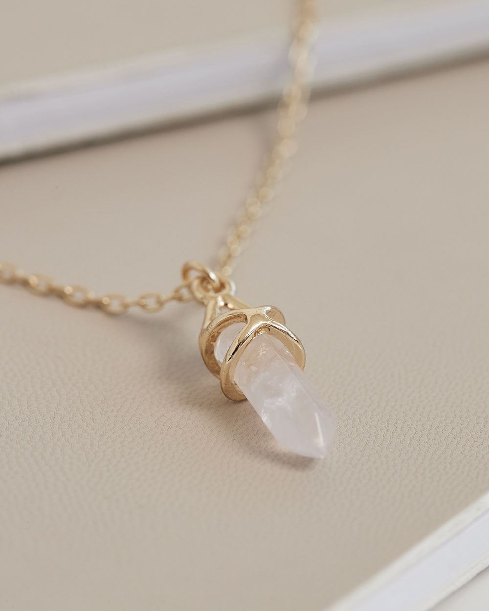 Short Multi-Chain Necklace with Crystal