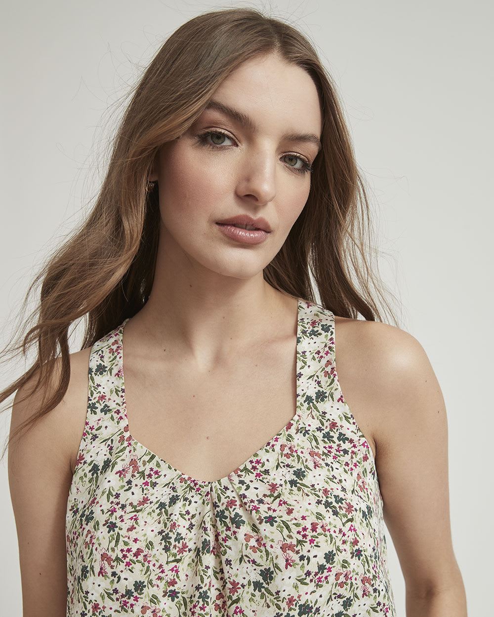 Silky Crepe Square-Neck Cami