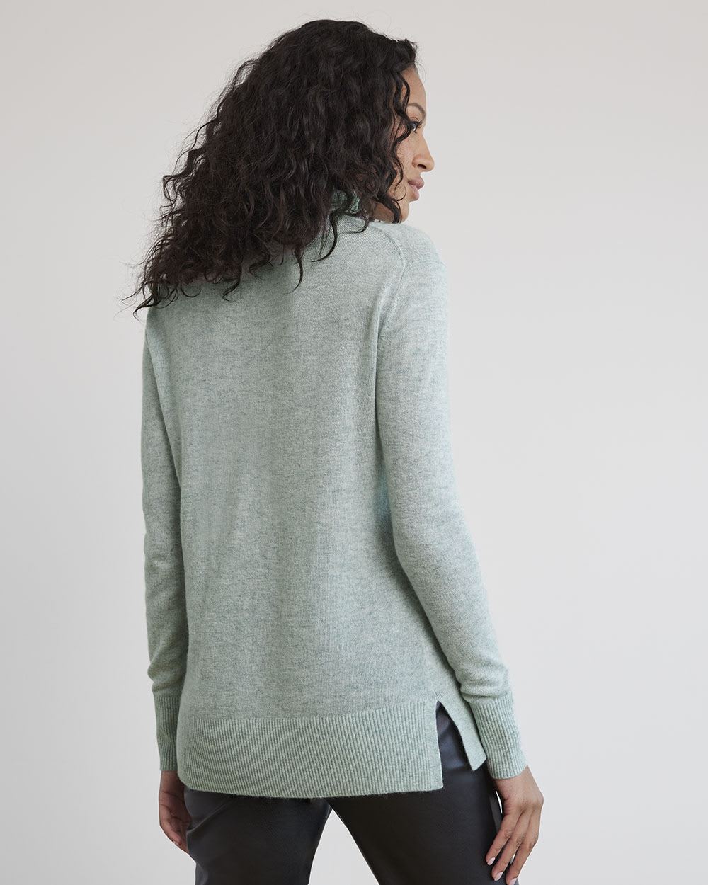 Long-Sleeve Funnel-Neck Cashmere-Blend Sweater