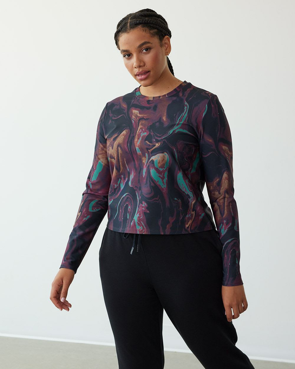 Long-Sleeve Crew-Neck Top, Hyba