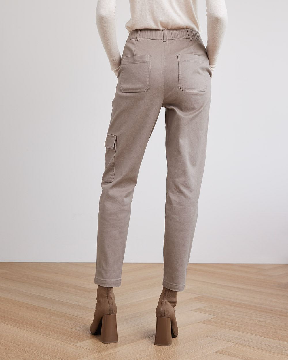 Cotton Twill High-Rise Tapered Cargo Pant