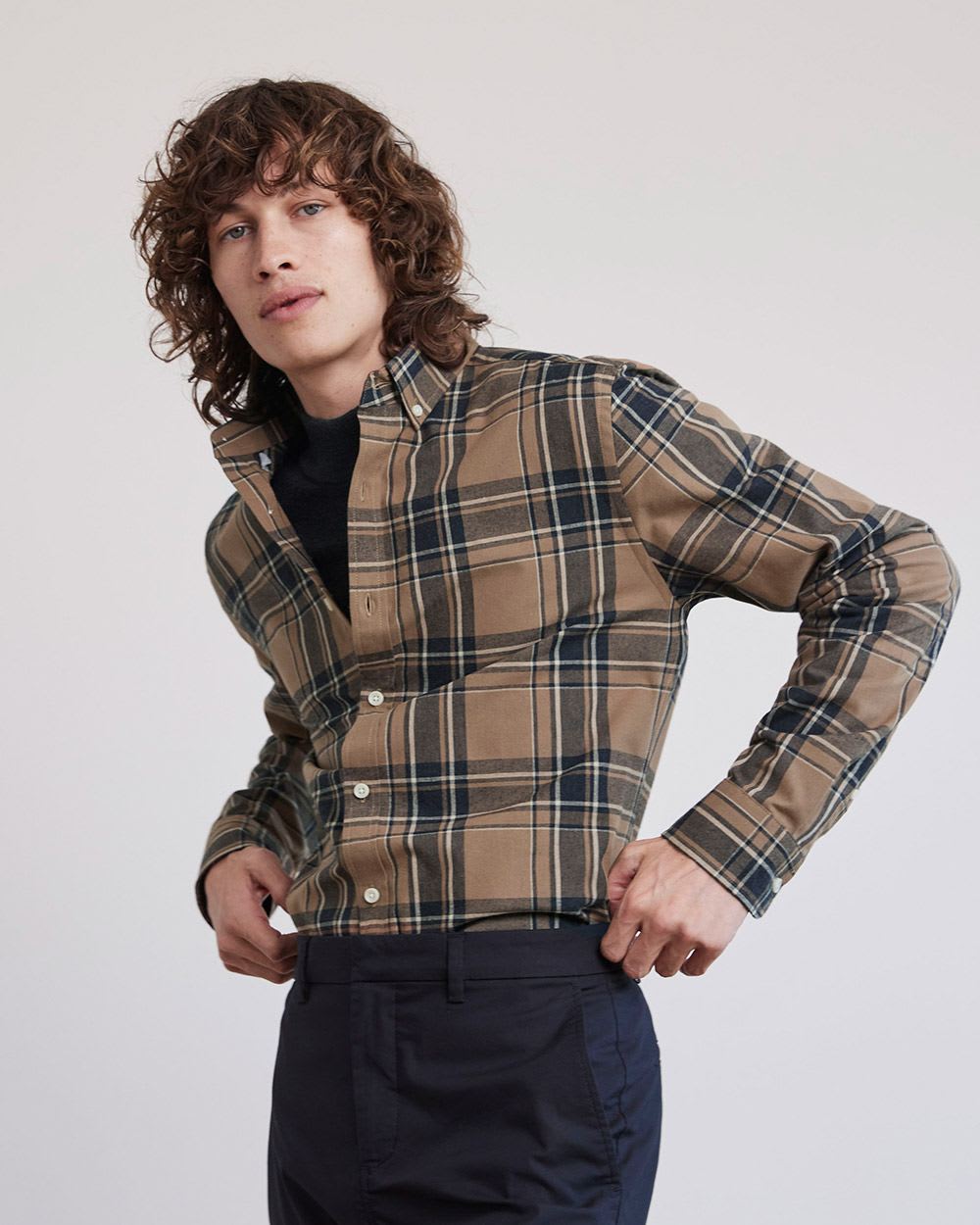 Slim-Fit Tartan Flannel Shirt
