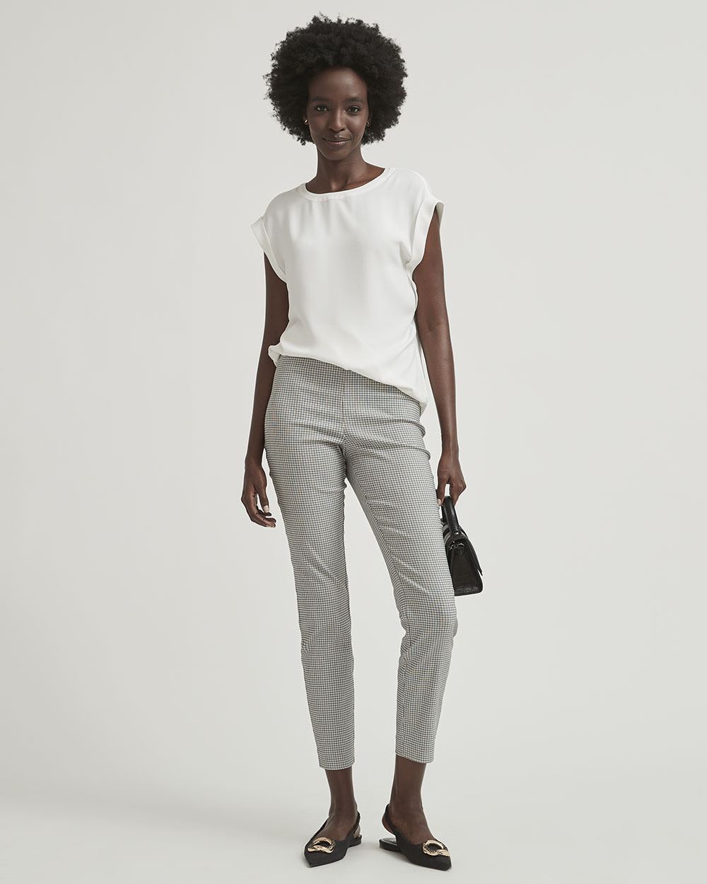 Mix-Media Extended-Sleeve Crew-Neck T-Shirt