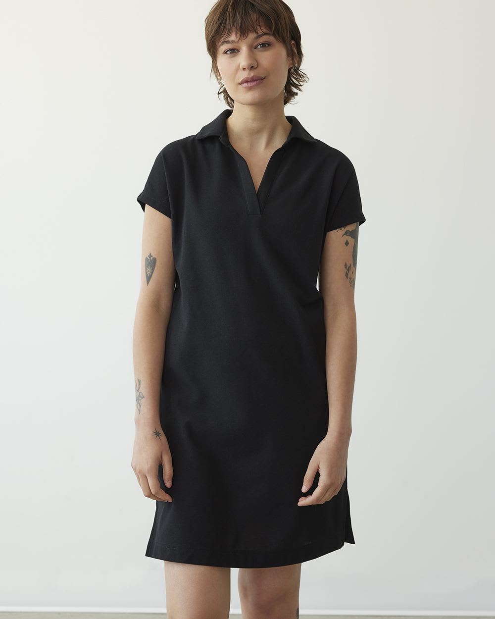 Short-Sleeve Polo Piqué Dress