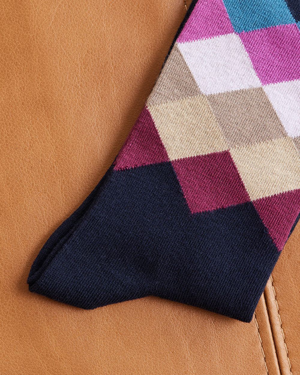 Navy Argyle Socks