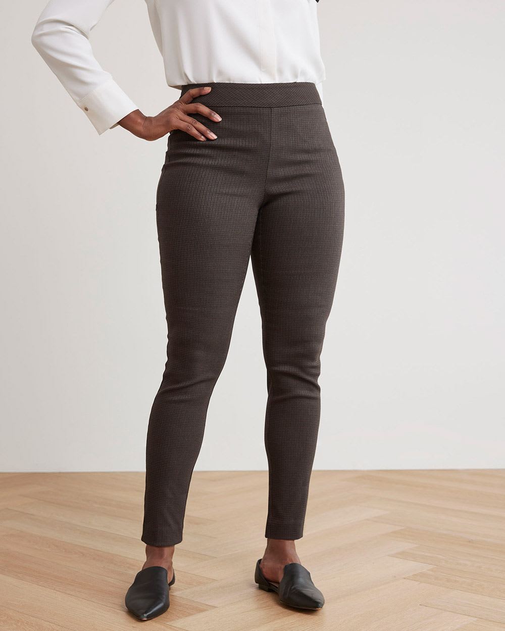 Plaid Twill Ankle City Legging Pant