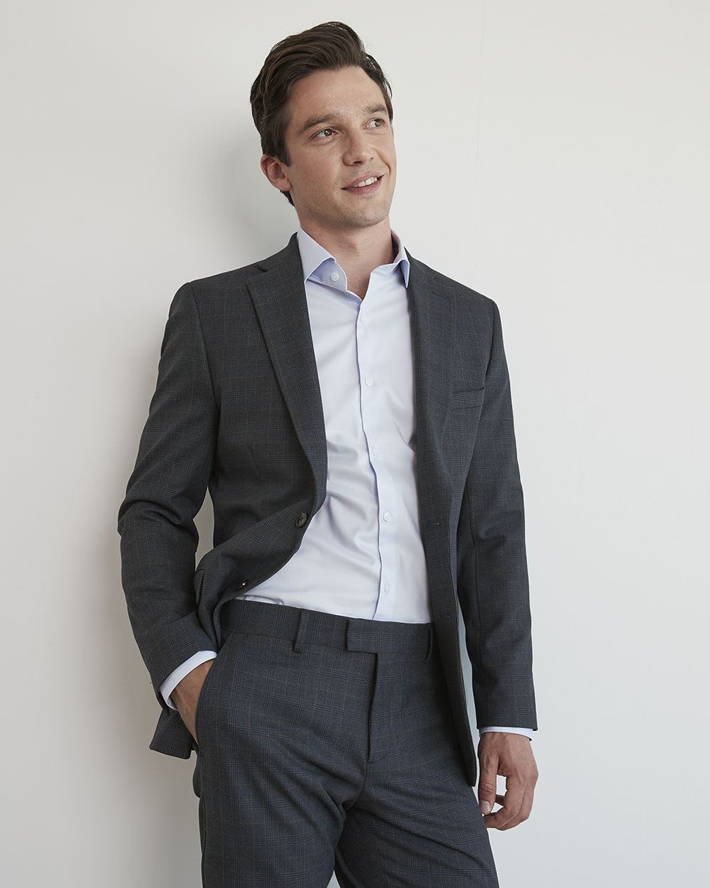 Blue Checkered Suit Blazer