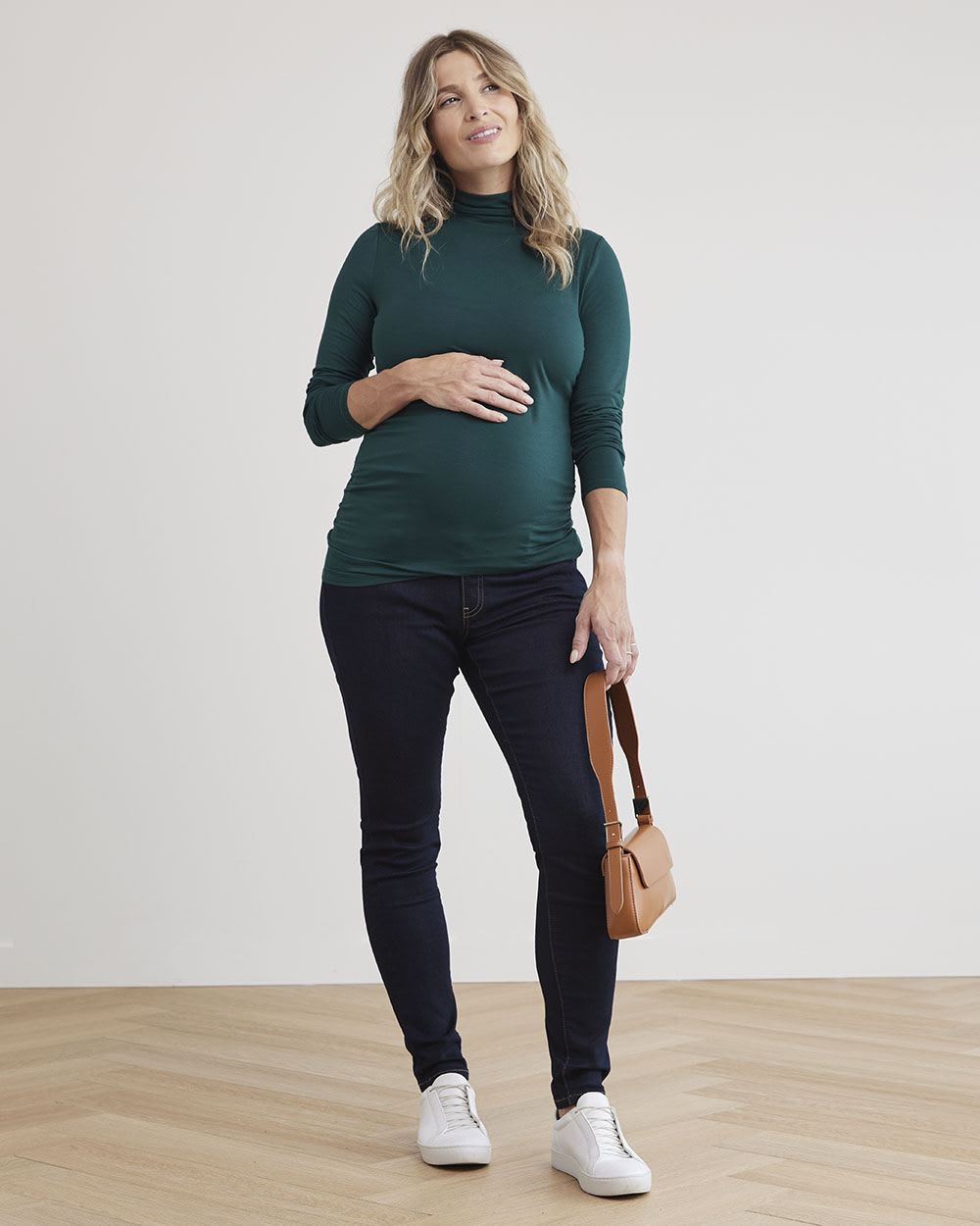 Long Sleeve Mock-Neck T-Shirt - Thyme Maternity
