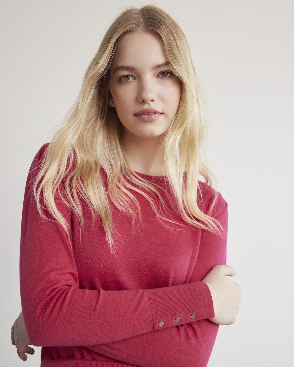 Fine Jersey Long-Sleeve Classic Sweater