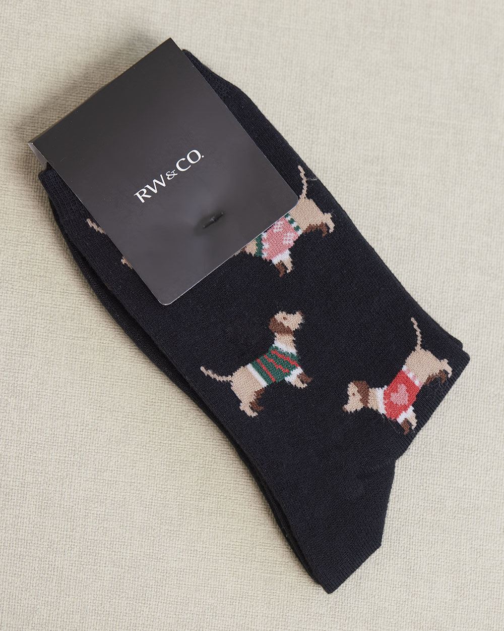 Cotton Socks with Christmas Dogs
