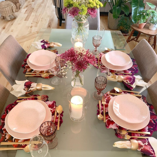 Oxford Ryo Pink Sand 20 Pieces Dinnerware Set Service for 4