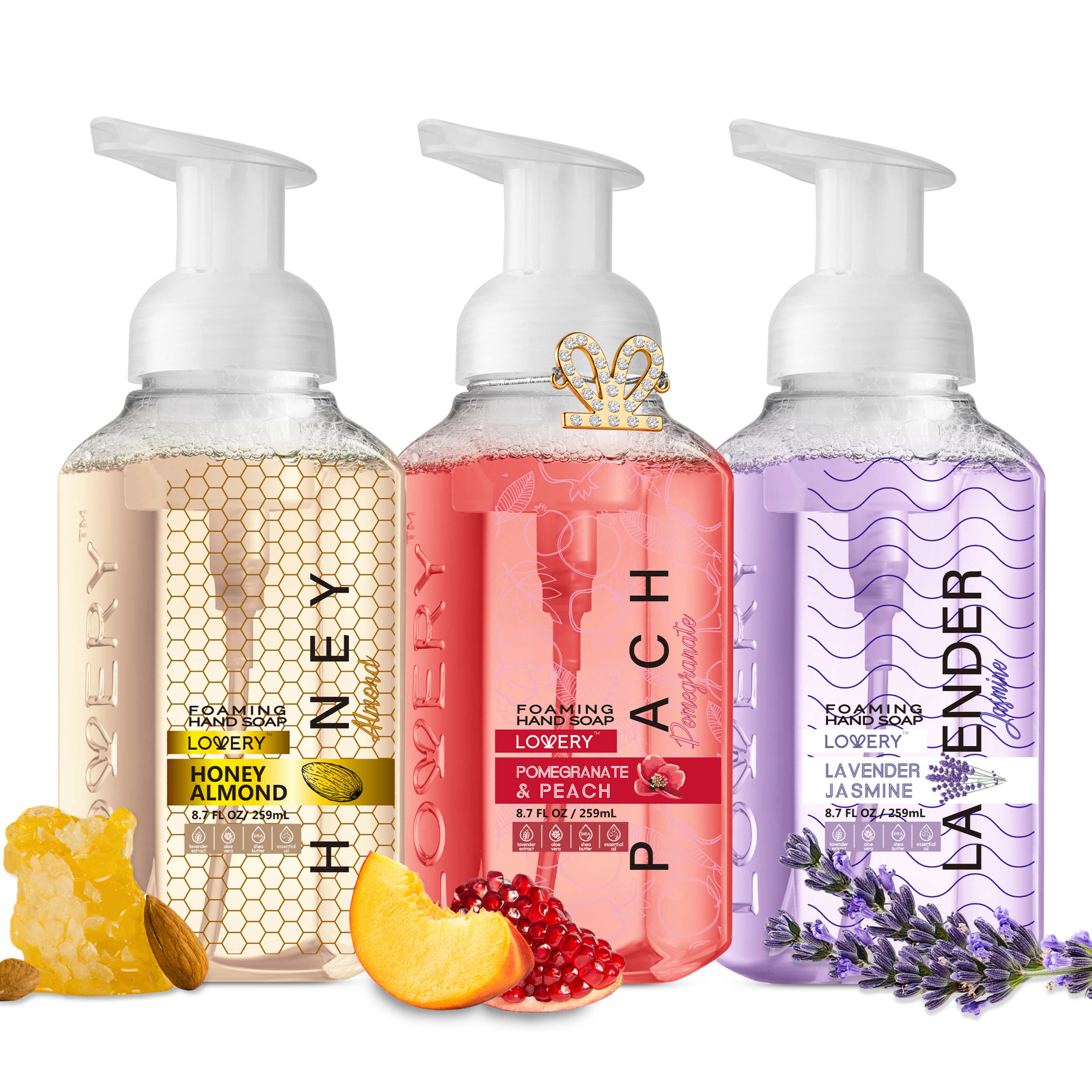 Lovery Foaming Hand Soap - Pack Of 3 With Free Swarovski Bracelet