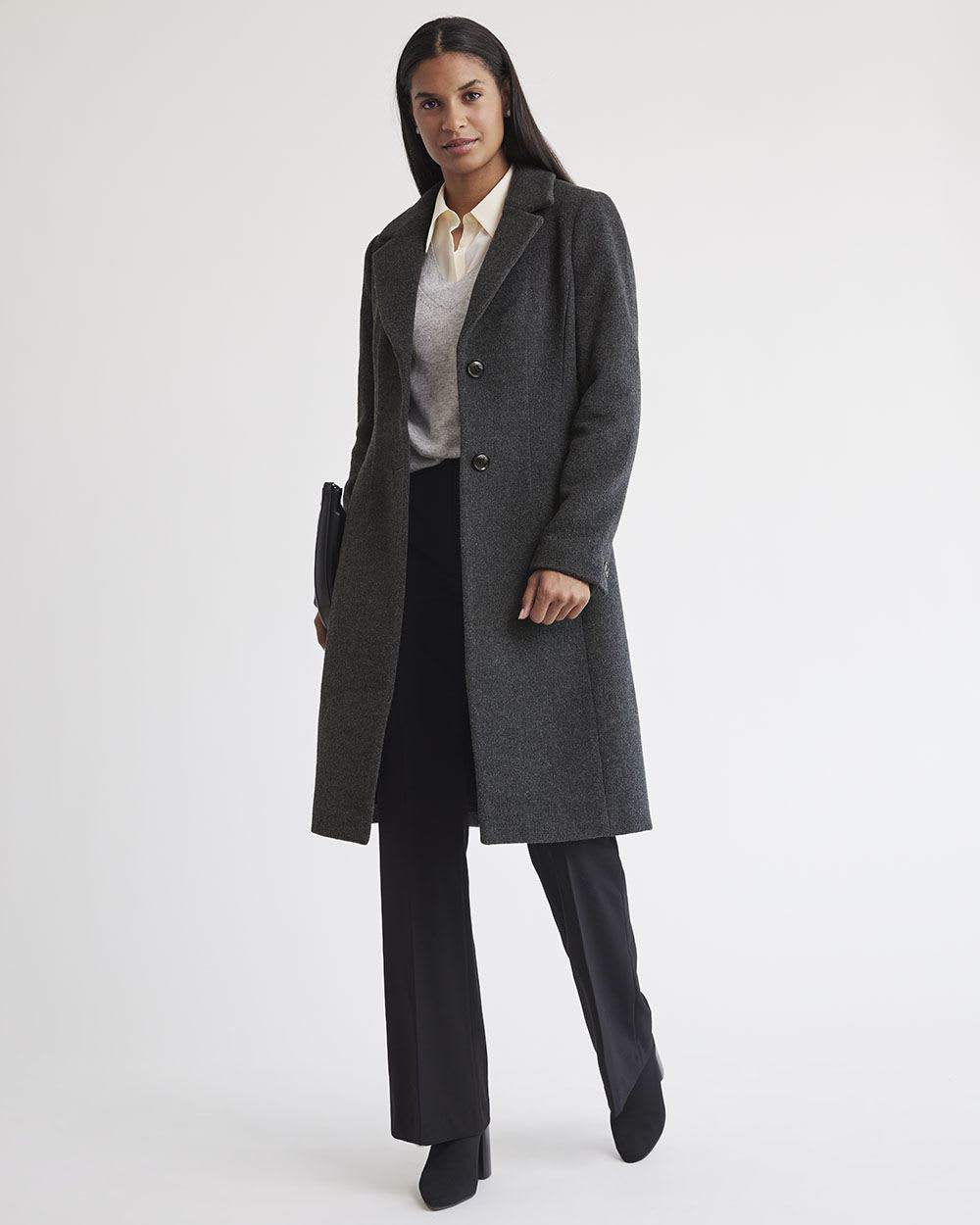 Fitted Luxe Wool Coat with Tailored Collar