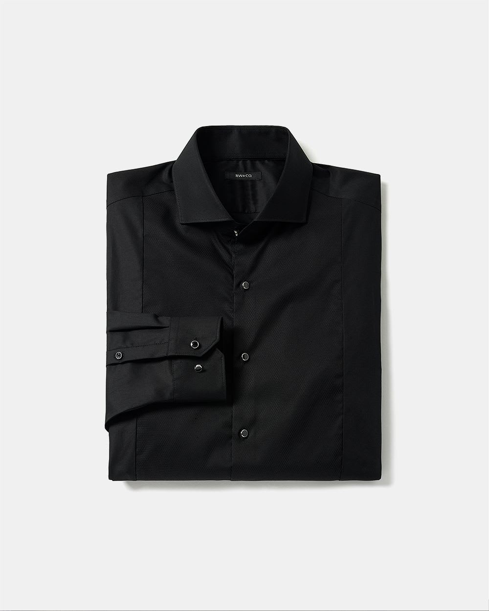 Tailored-Fit Solid Mixed-Media Dress Shirt