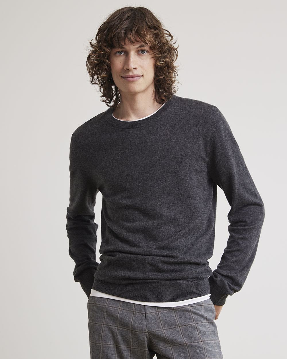 Solid Crew-Neck Sweater