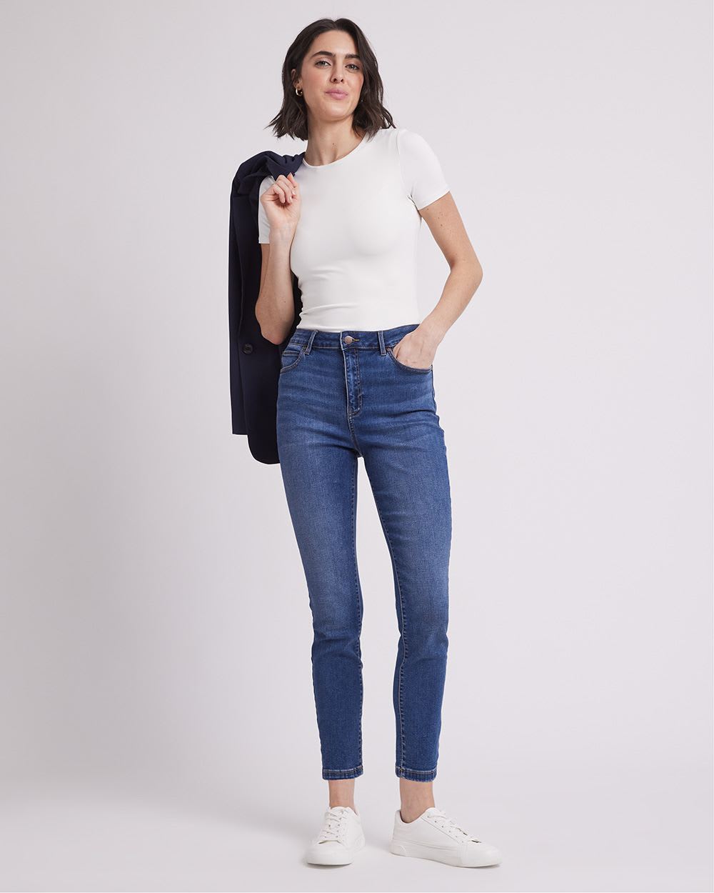 Short-Sleeve Crew-Neck Bodycon Tee, BodyConfident