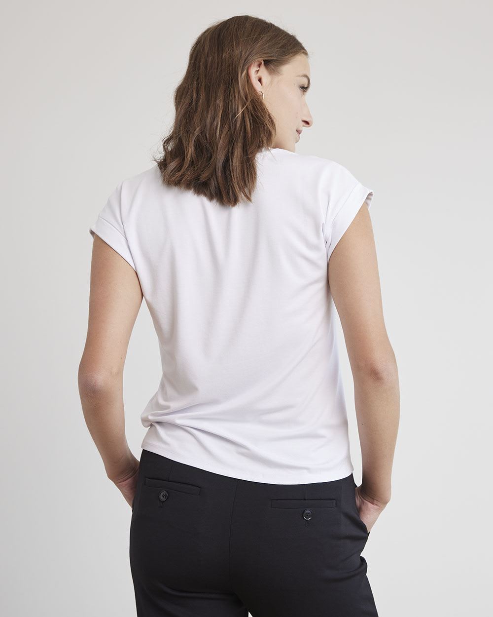 Relaxed-Fit Extended-Sleeve V-Neck T-Shirt