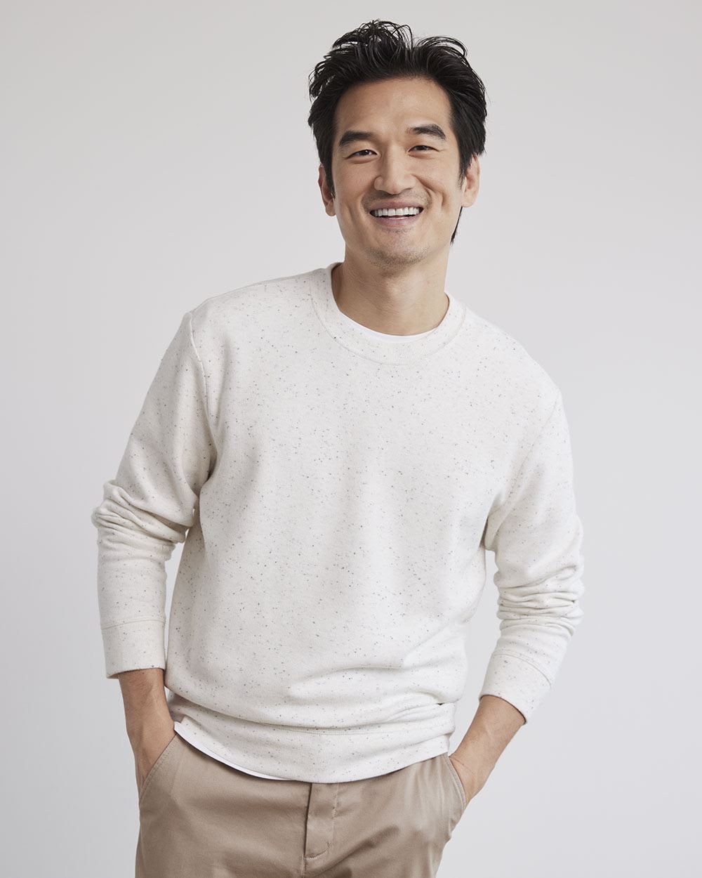 Crew-Neck Waffled-Knit Pullover