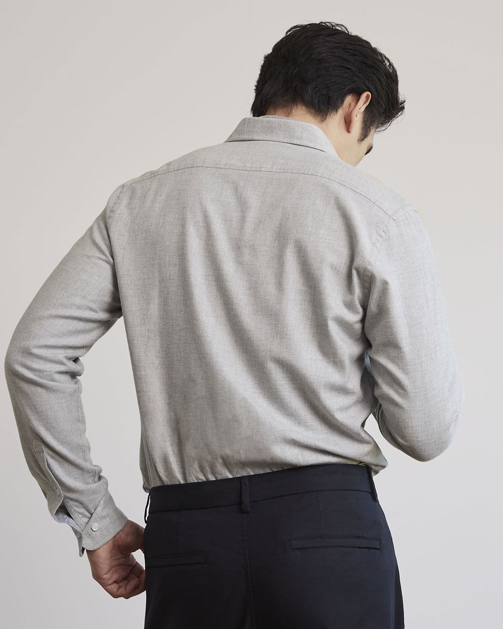 Slim-Fit Solid Flannel Shirt