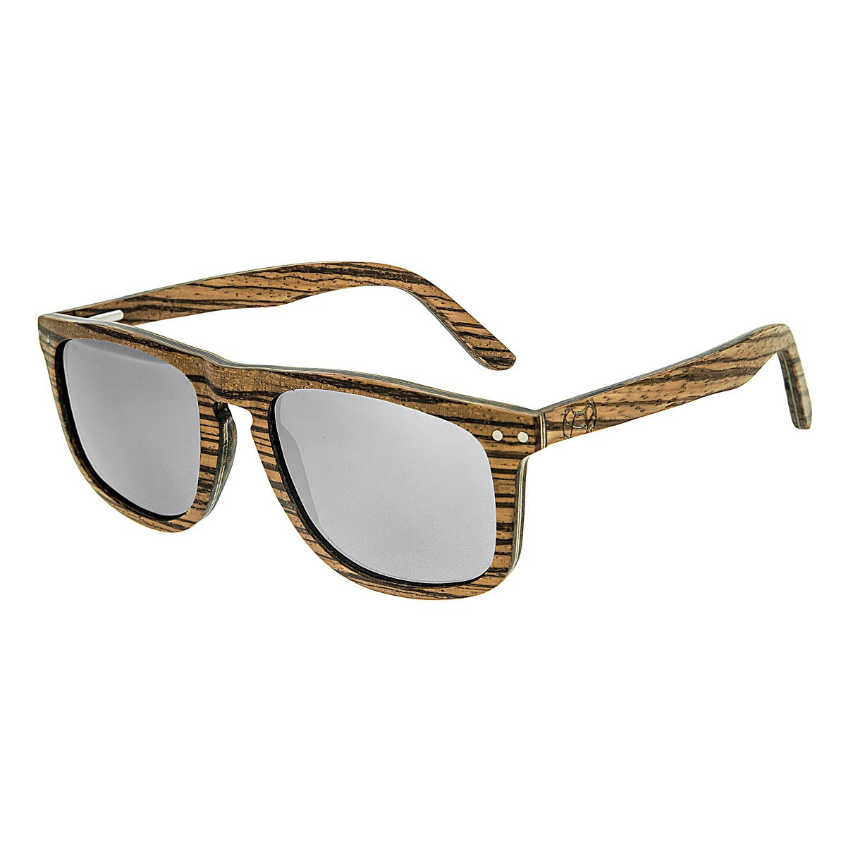 Earth Wood - Pacific Polarized Sunglasses - Zebrawood/Grey