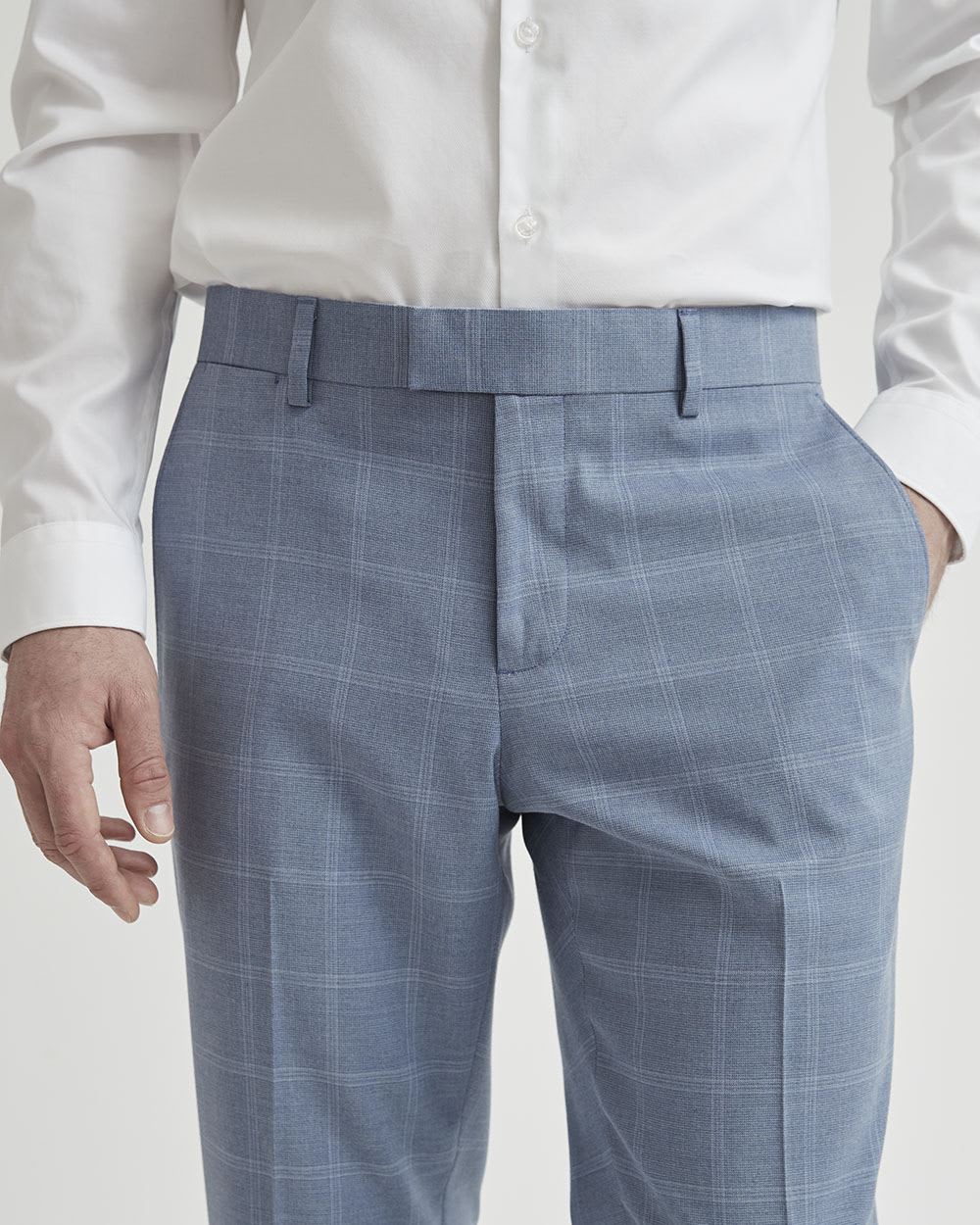 Blue Checkered Suit Pant