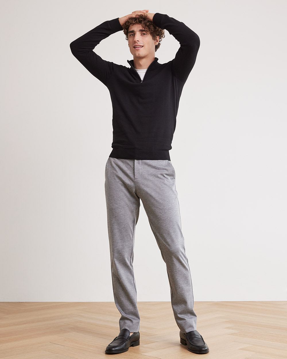 Mock-Neck Sweater with Half-Zip