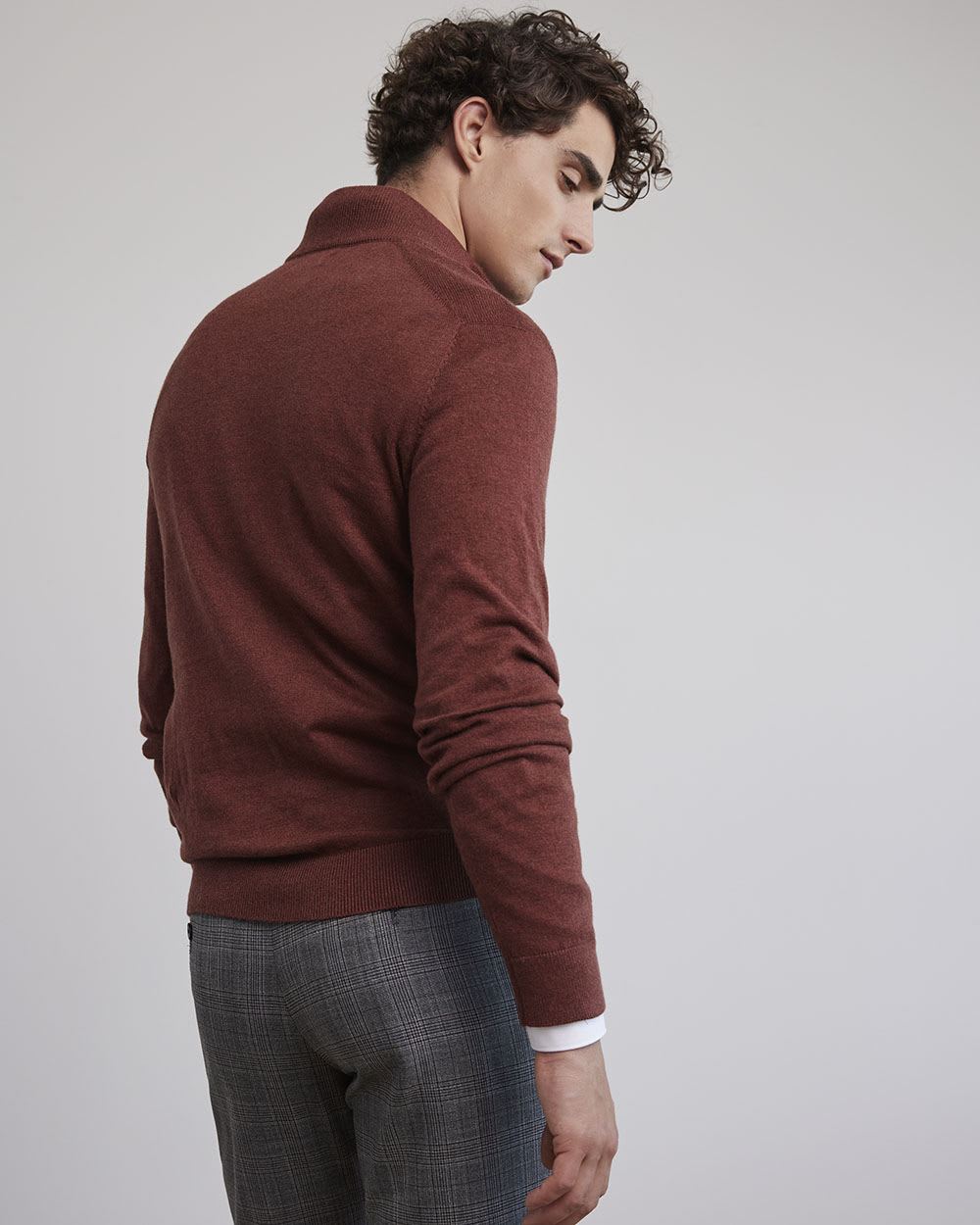 Mock-Neck Sweater with Half-Zip